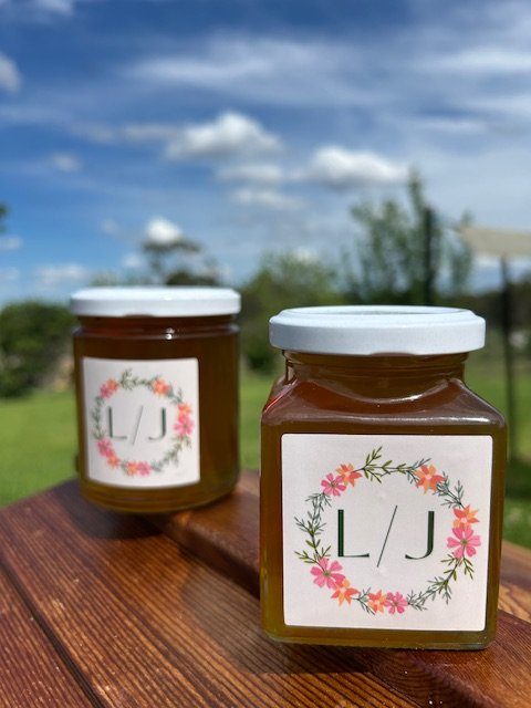 Bespoke monogram wedding favour jars